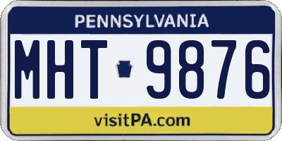 PA license plate MHT9876