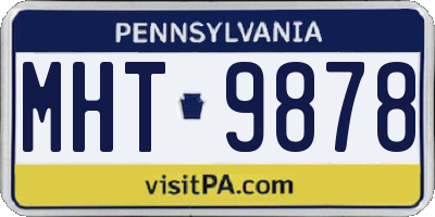 PA license plate MHT9878