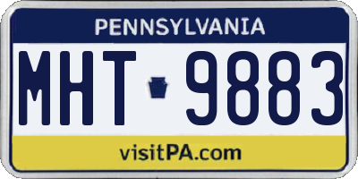 PA license plate MHT9883