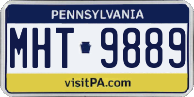 PA license plate MHT9889