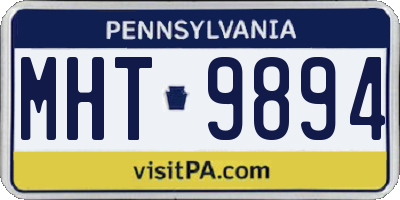 PA license plate MHT9894