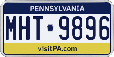 PA license plate MHT9896