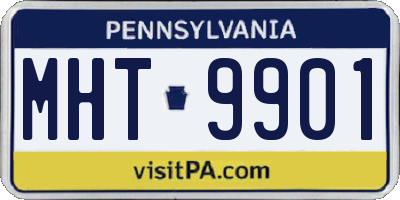 PA license plate MHT9901