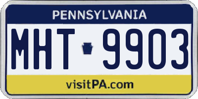 PA license plate MHT9903