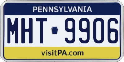 PA license plate MHT9906