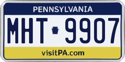 PA license plate MHT9907
