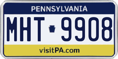 PA license plate MHT9908