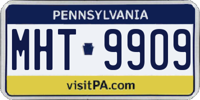PA license plate MHT9909
