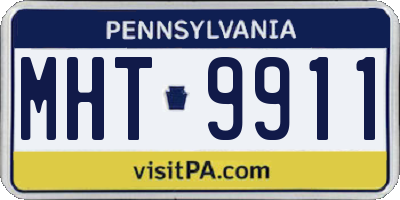 PA license plate MHT9911