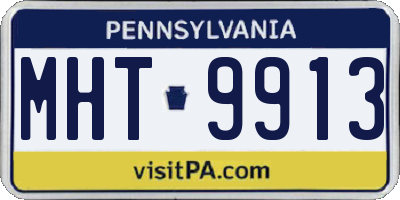 PA license plate MHT9913