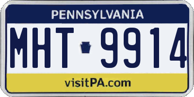 PA license plate MHT9914