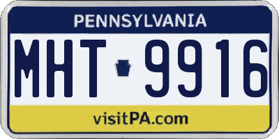 PA license plate MHT9916