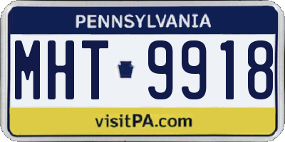 PA license plate MHT9918