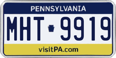 PA license plate MHT9919