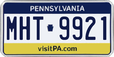 PA license plate MHT9921