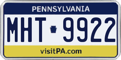PA license plate MHT9922