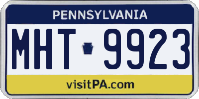 PA license plate MHT9923
