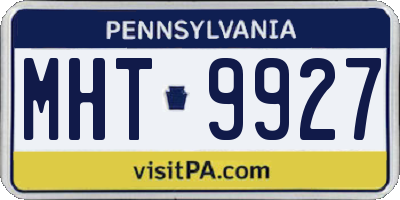 PA license plate MHT9927