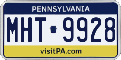 PA license plate MHT9928