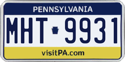 PA license plate MHT9931