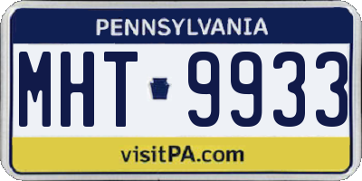 PA license plate MHT9933
