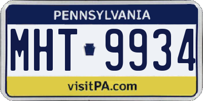 PA license plate MHT9934