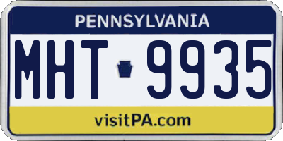 PA license plate MHT9935