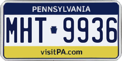 PA license plate MHT9936