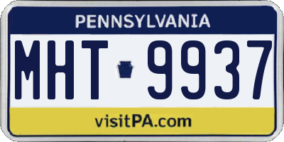 PA license plate MHT9937