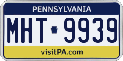 PA license plate MHT9939