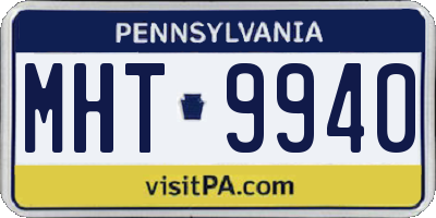 PA license plate MHT9940