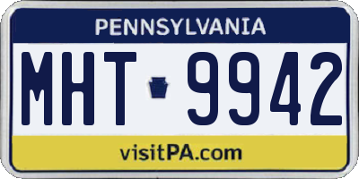PA license plate MHT9942