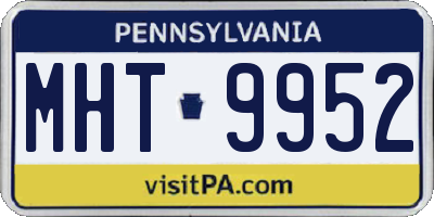 PA license plate MHT9952