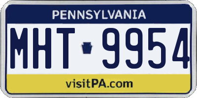 PA license plate MHT9954