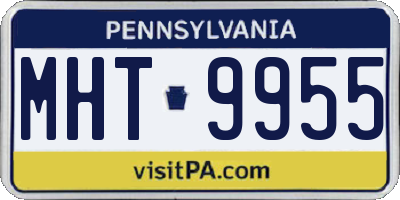 PA license plate MHT9955