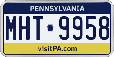 PA license plate MHT9958