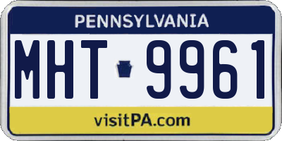 PA license plate MHT9961