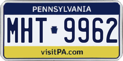 PA license plate MHT9962