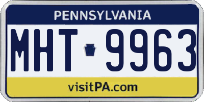 PA license plate MHT9963