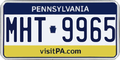 PA license plate MHT9965
