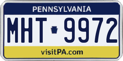 PA license plate MHT9972