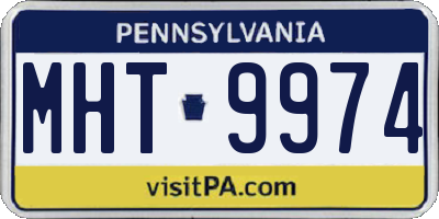 PA license plate MHT9974