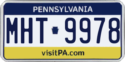 PA license plate MHT9978