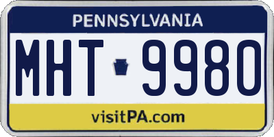 PA license plate MHT9980