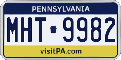 PA license plate MHT9982