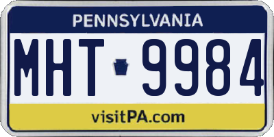 PA license plate MHT9984