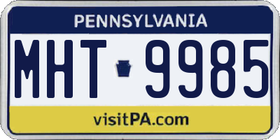 PA license plate MHT9985