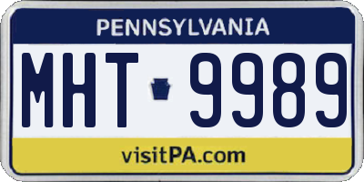 PA license plate MHT9989