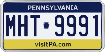 PA license plate MHT9991