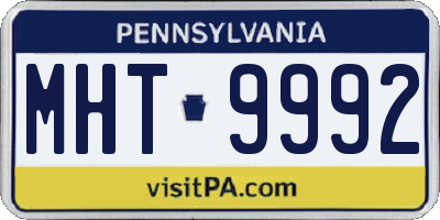 PA license plate MHT9992